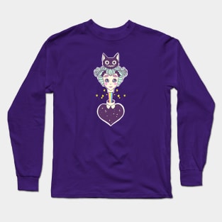 Alice In Wonderland And The Cheshire Cat Art Long Sleeve T-Shirt